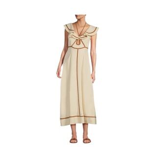 ANTONIO MELANI Cream and Brown Maxi Dress
